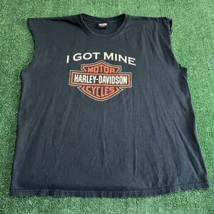 Harley-Davidson Men's Sleeveless T-Shirt Black 3XL Cotton Motorcycles I Got Mine